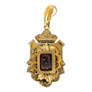 19th Century Victorian Gold Filled Etruscan Revival Locket Pendant by Blackinton