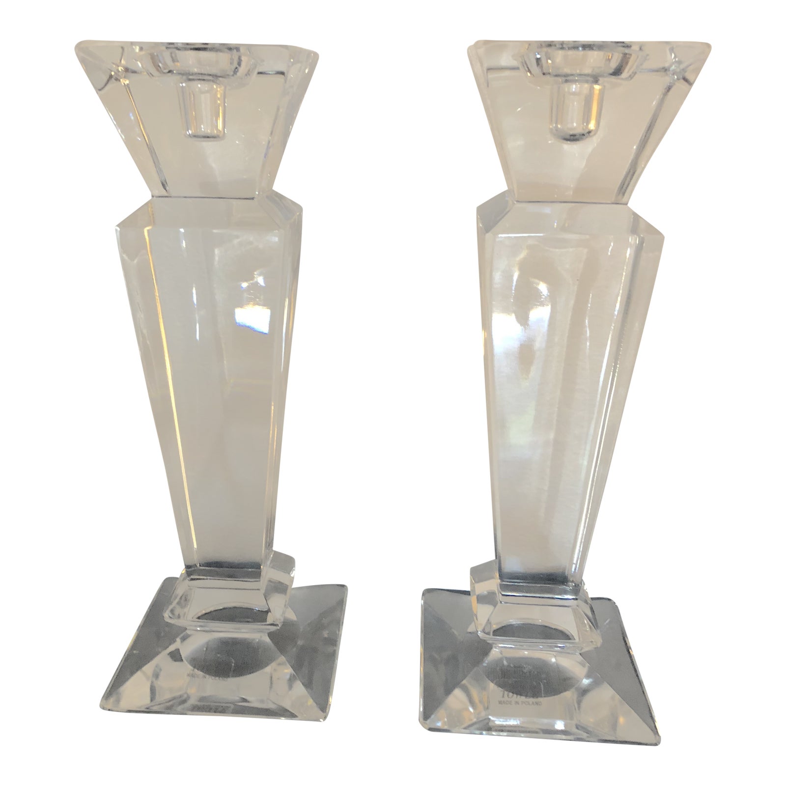 Towle 24 Lead Crystal Candle Holders A Pair Chairish