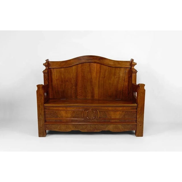 Napoleon III Chest Bench in Walnut, France, 1860s For Sale - Image 12 of 12