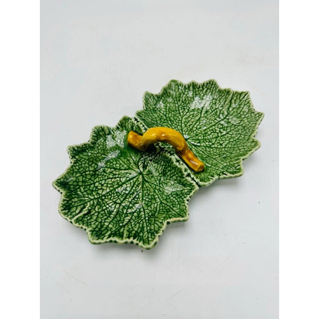 Mediterranean Vintage Bordallo Leaf Serving Dish For Sale - Image 3 of 6