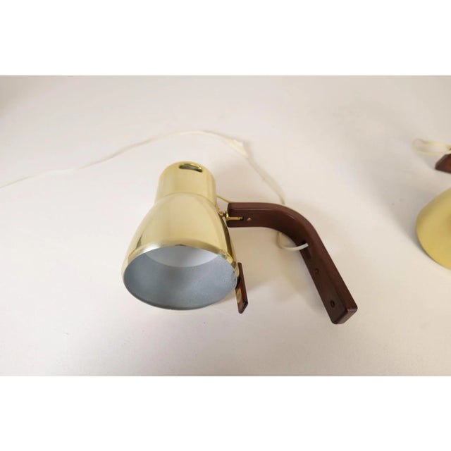Swedish Brass and Stained Wood Wall Lamps by Hans-Agne Jakobsson, 1970s, Set of 2 For Sale - Image 10 of 18