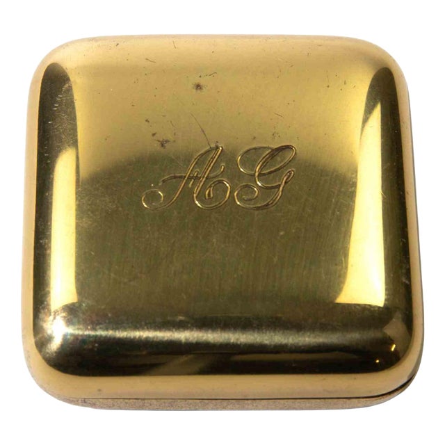 Italian Gold-Plated Metal Trinket or Pill Box by F. Jacovitti, Rome, 1960s For Sale