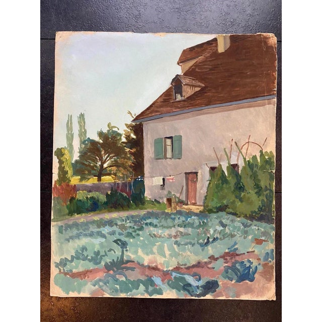 Isaac Charles Goetz, Country Villa, 1920s, Artwork on Paper, in Good conditions. Designed 1920 to 1949 This piece is...
