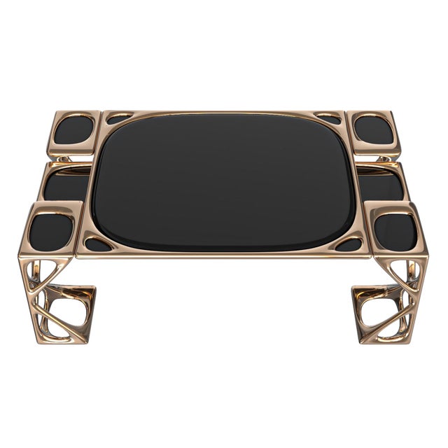 Metal "Inizio" Coffee Table With Bronze and Stainless Steel, Handcrafted For Sale - Image 7 of 10