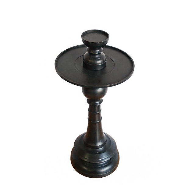 Bronze Candle Holder With Removable Top, 16 Inches, Indonesia For Sale - Image 4 of 11