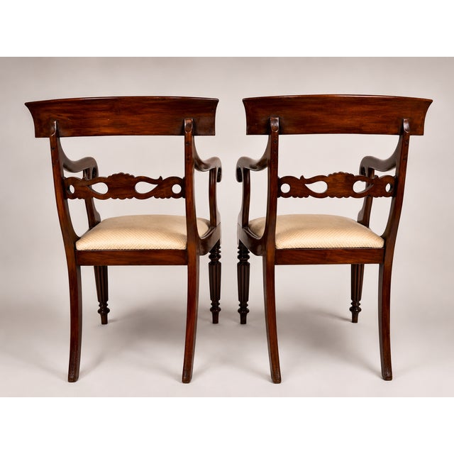 Brown English Regency Mahogany Armchairs, England, 1840s, Set of 2 For Sale - Image 8 of 10