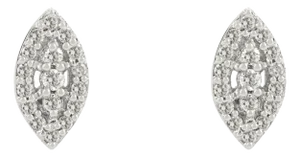 Marquise Shape Cluster 0.11ct Round Diamond Stud Earrings- A Pair