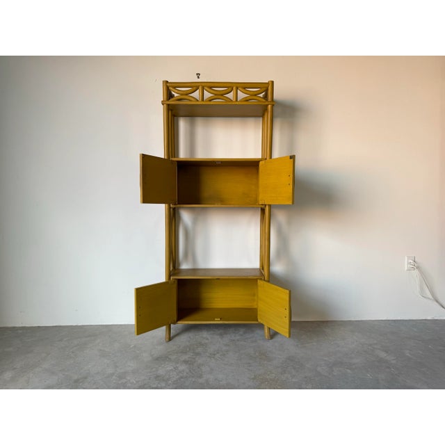 1970s Mid-Century Bent Rattan Bookcase For Sale - Image 5 of 12
