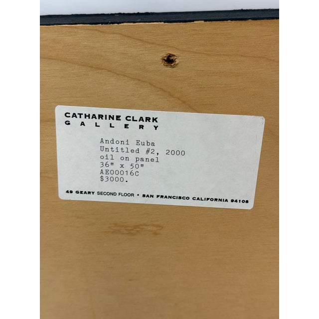 Red Circa 2000 Andoniu Euba "Untilted #2" Oil on Panel For Sale - Image 8 of 12