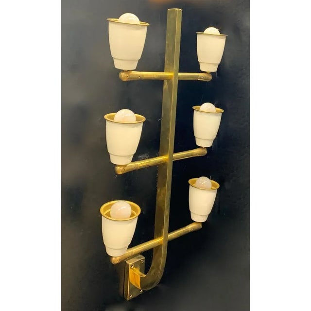 Brass Sconces attributed to Pietro Chiesa, 1950s, Set of 2 For Sale - Image 3 of 6