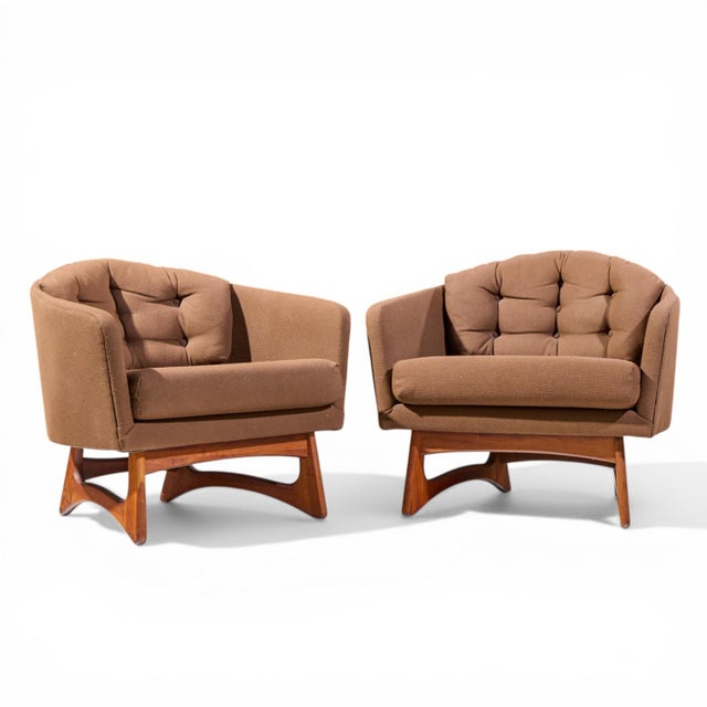 Mid-Century Modern Adrian Pearsall for Craft Associates Mid Century Barrel Lounge Chairs - Pair For Sale - Image 3 of 12