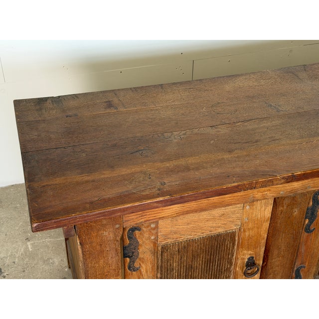 Brown French Provincial Brutalist Oak Sideboard, 1930s For Sale - Image 8 of 16