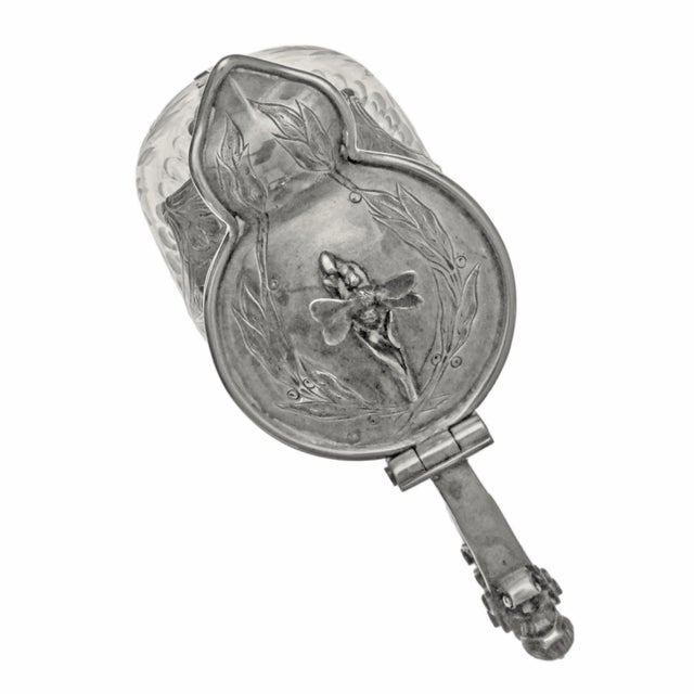 Antique French Sterling Claret Jugs by Edmond Tétard .950 Silver & Etched Glass - A Pair For Sale In Philadelphia - Image 6 of 7