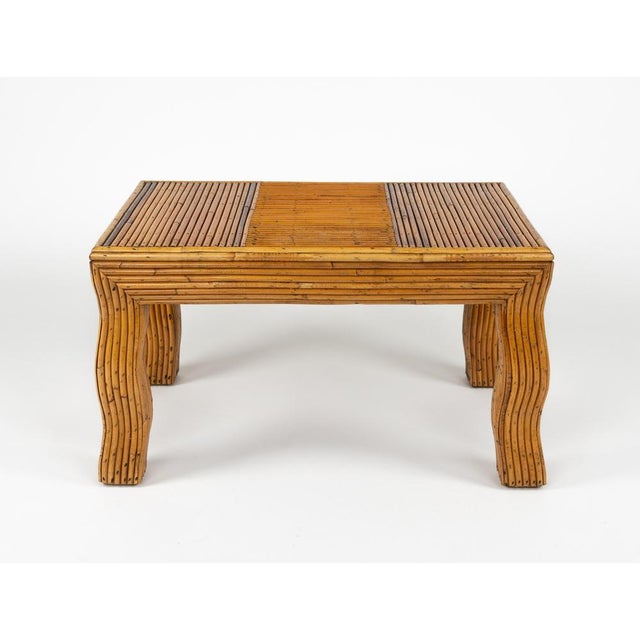 Mid-Century Coffee Table with Wavy Legs in Rattan attributed to Vivai del Sud, Italy, 1970s For Sale - Image 17 of 18
