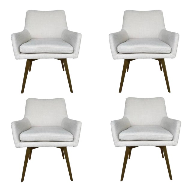 Revelation Mid-Century Modern Let’s Twist Dining Swivel Chairs Set of 4 For Sale