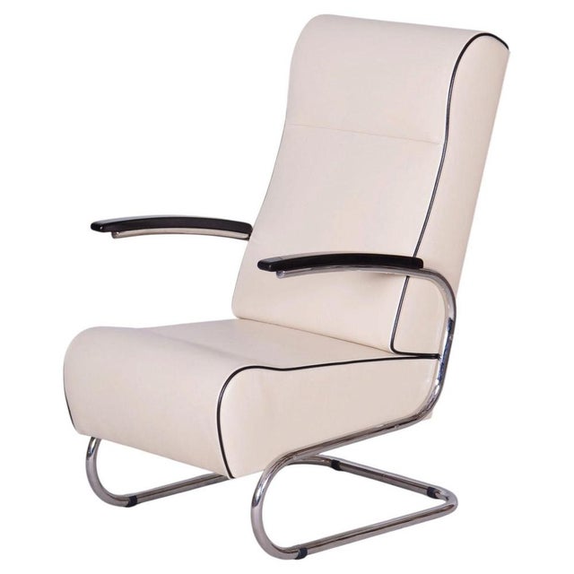 Bauhaus FN24 Armchair in Chrome and Leather attributed to Mücke-Melder, Czech, 1930s For Sale - Image 17 of 17
