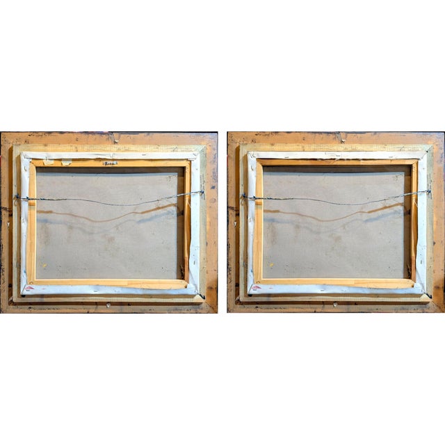 1950s Signed "Clementine Mid-Century Modern Impressionist Still Life Oil Paintings - A Pair For Sale - Image 12 of 13