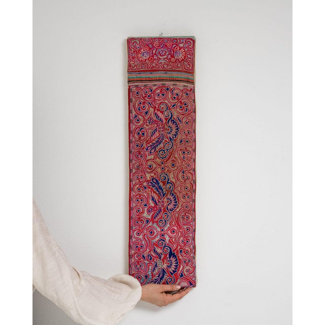 Early 20th Century China Rose Textile Wall Hanging For Sale - Image 15 of 15