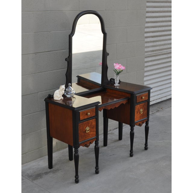 Antique Art Deco Veneered Vanity With Mirror Chairish