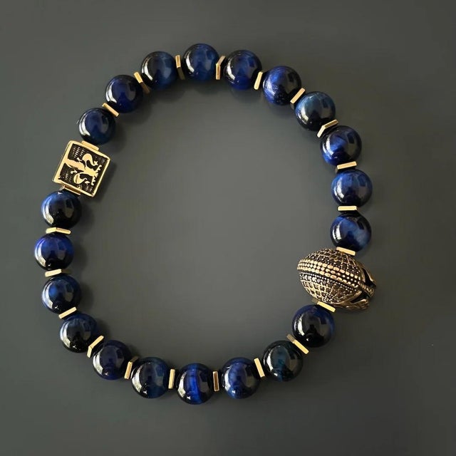 Tiger's Eye Gladiator Beaded Bracelet For Sale - Image 10 of 11