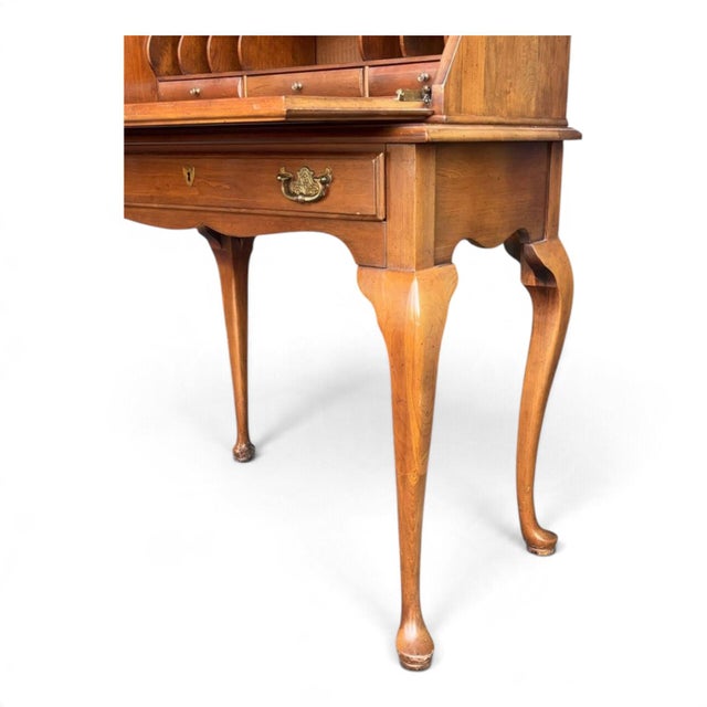Monitor Furniture Co. (Jamestown, NY) traditional Colonial Revival/Queen Anne cherry wood secretary/bookcase featuring...