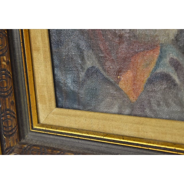 Mid 20th Century Vintage Oil Painting Portrait of Bald Man With Gray Goatee For Sale - Image 5 of 8