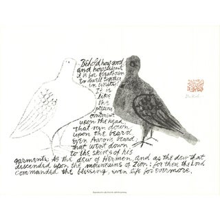 1983 Ben Shahn 'Two Doves from Psalm 133' Modernism Offset Lithograph For Sale