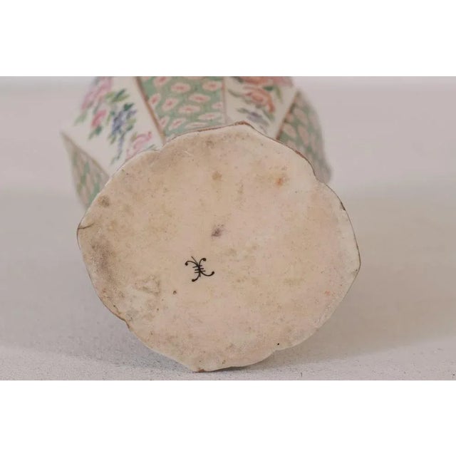 Gold Antique Floral Hard Paste Vase For Sale - Image 8 of 10