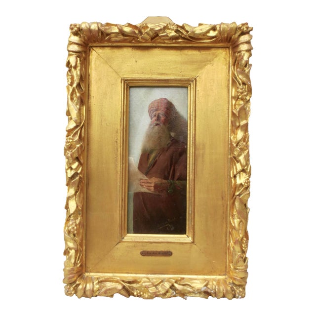 Old Man Singing Oil on Canvas by Krathl Late 19th For Sale