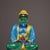 Metal Late 20th Century Gilt Painted Liuli Glass Seated Shakyamuni Buddha Sculpture on Lotus Base For Sale - Image 7 of 9