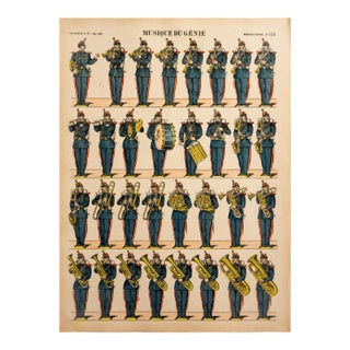 1880s - 1890s French Military Print - Imagerie d'Épinal #120 - Musique Du Génie For Sale