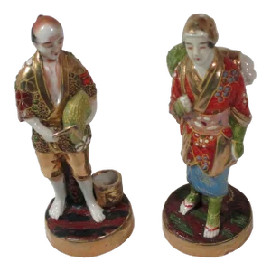 1940s Satsuma Japanese Figurines- a Pair