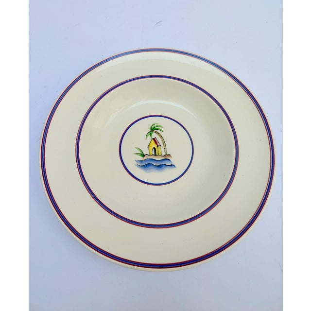 Pair of ceramic plates Designed by Giò Ponti for Richard Ginori Vintage, 1940s/50s The soup plate with the palm tree is...