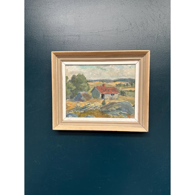 E. Johansson, Landscape, 1950s, Oil on Board, Framed For Sale - Image 6 of 9