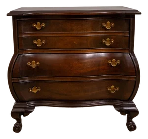 1980s Boston Style Kettle Base Small Mahogany Accent Chest