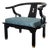 Vintage James Mont Style Black Lacquer Horseshoe Chair by Century For Sale