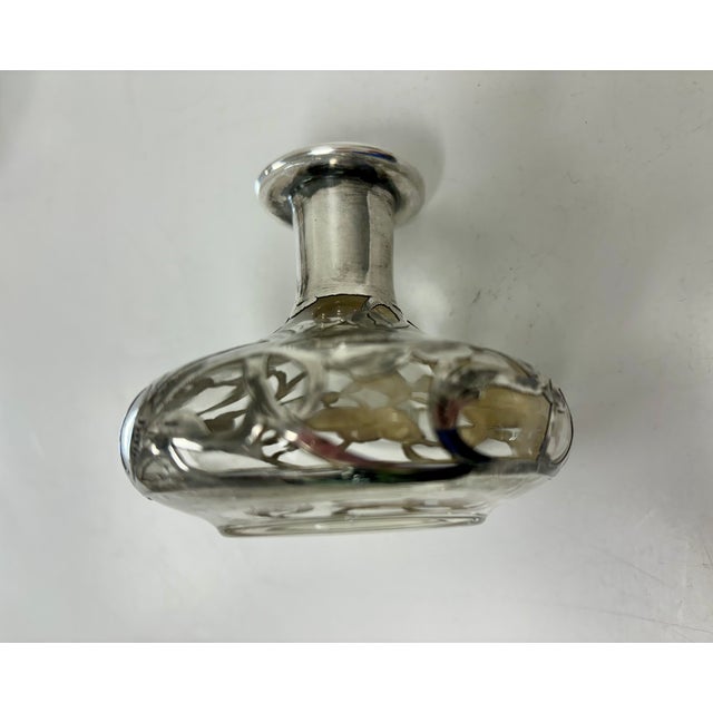 Silver Late 20th Century Victorian Perfume Bottles With Sterling Silver Overlays - a Pair For Sale - Image 8 of 11