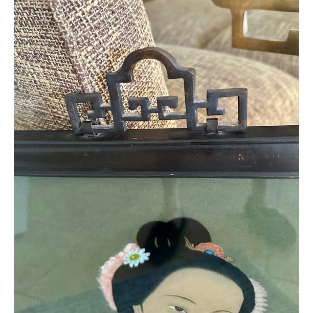 Chinese Export Reverse Glass Painting Young Women For Sale - Image 10 of 11