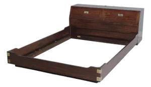 Henredon Scene 1 Campaign Style Oak Queen Size Bed