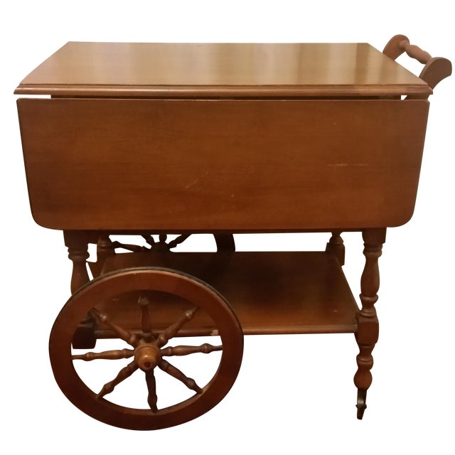 MidCentury Modern Maple Tea Cart Chairish
