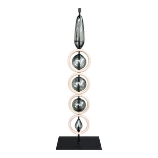 Koncept Sculpture 46 | Blown Glass, Steam Bent Wood, Powder Coated Steel For Sale
