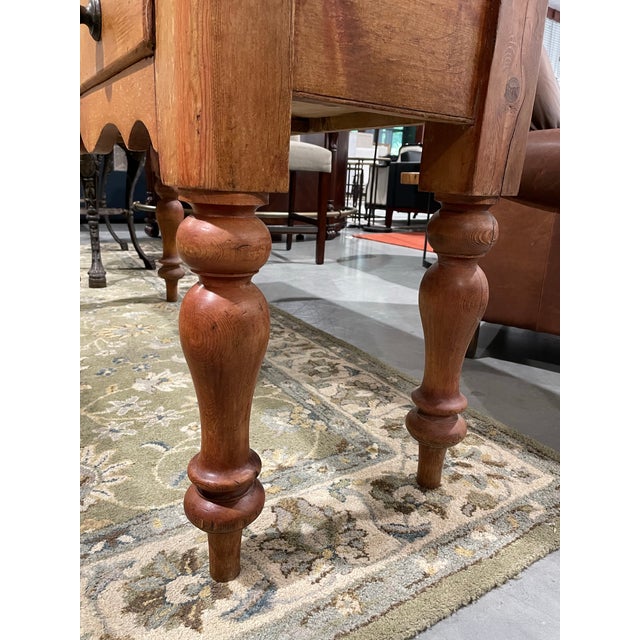 Wood Antique 19th Century Pine Console Table With Three Drawers For Sale - Image 7 of 7
