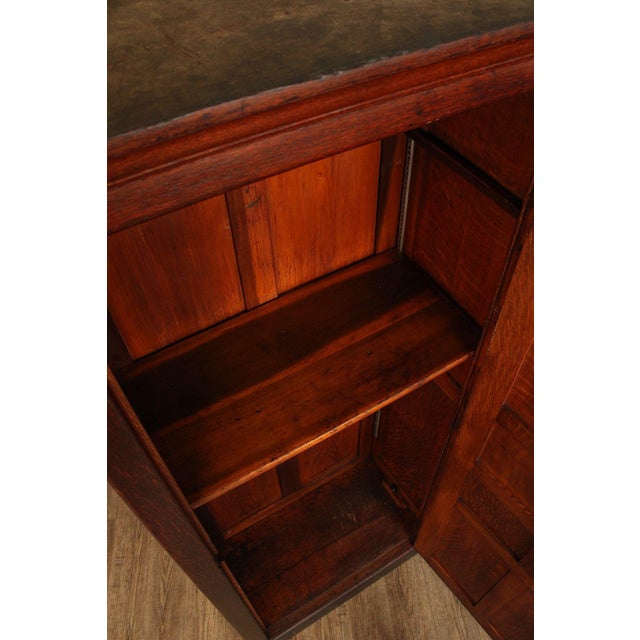 Antique Solid Oak Single Door Paneled Wardrobe For Sale - Image 9 of 18