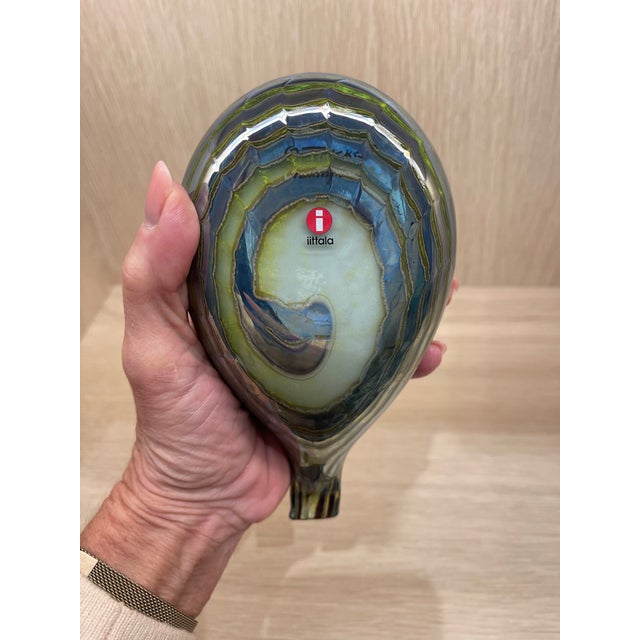 Mid 20th Century Mid 20th Century Vintage Signed Oiva Toikka Female Common Teal Bird Green Tavitar/Iittala Nuutajarvi Art Glass Bird For Sale - Image 5 of 5