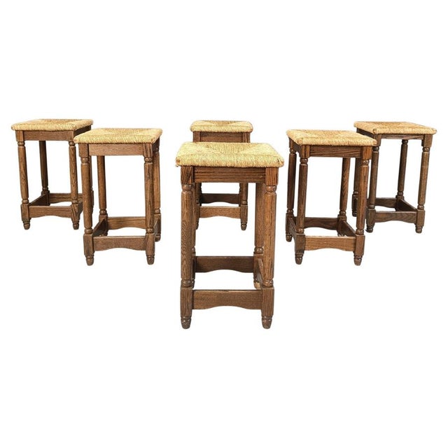 Vintage Wicker Bar Stools, 1960s, Set of 6 For Sale - Image 10 of 10