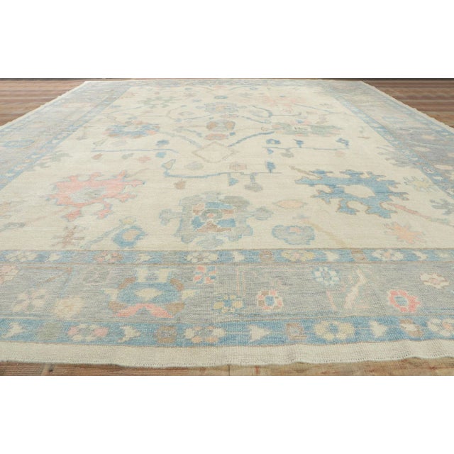 Textile Modern Style Turkish Oushak Rug, 12'00 X 14'11 For Sale - Image 7 of 9