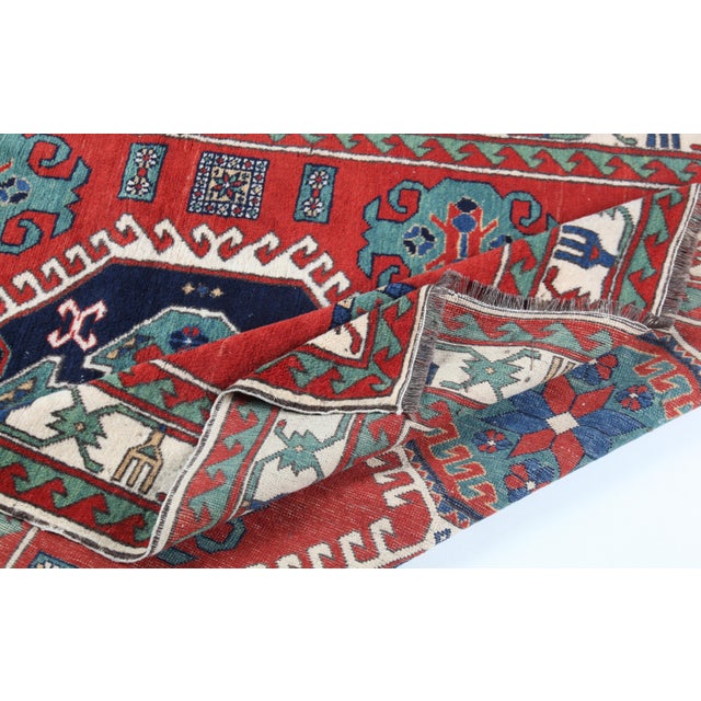 Vintage Azerbaijani Lori Pambak Rug – Fine Handwoven Pure Wool -4' 7'' X 6' 5' For Sale - Image 14 of 14