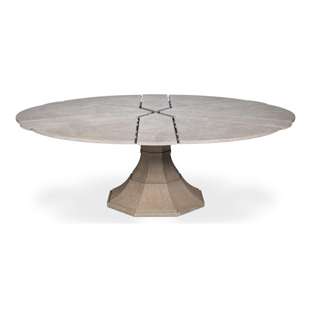 Gray Oak Expanding Dining Table - 85 1/2" For Sale - Image 4 of 11