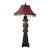 Vintage Asian Carved Wood Lamp For Sale