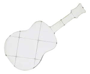 Mid-Century Swedish Life Size Guitar Wall Mirror, 1950s
